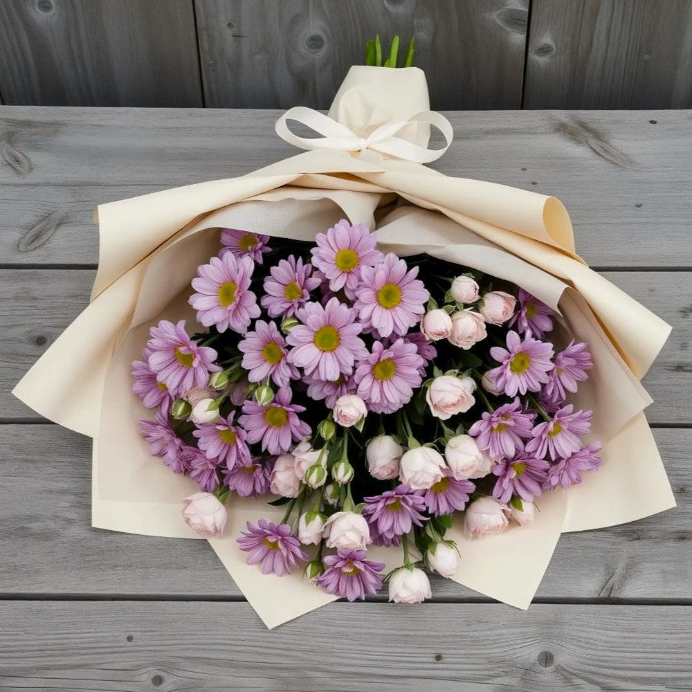 Букет цветов из: Розы и Хризантемы в Заволжске