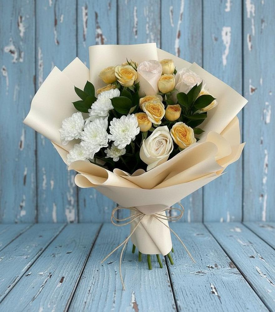 Букет цветов из: Розы и Хризантемы в Заволжске