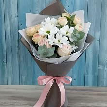Букет цветов из:  Хризантемы и Розы в Заволжске