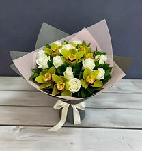 Букет цветов из:  Орхидеи и Розы в Заволжске