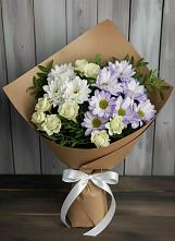 Букет цветов из:  Хризантемы и Розы в Заволжске
