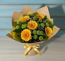 Букет цветов из:  Герберы и Хризантемы в Заволжске