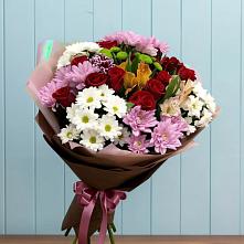Букет цветов из:  Розы, Хризантемы и Альстромерии #REPLACE_PRED# Заволжске
