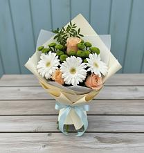 Букет цветов из:  Герберы, Розы и Хризантемы в Заволжске